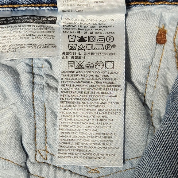 Levis 501 Original Fit Straight Jeans Wash Blue Denim Button Fly 32x29 Mens - Picture 7 of 10